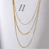 Wholesale PVD Coated 18K Gold Plated Geometric 304 Stainless Steel Fashion Waterproof Non Tarnish 304 Stainless Steel Necklace