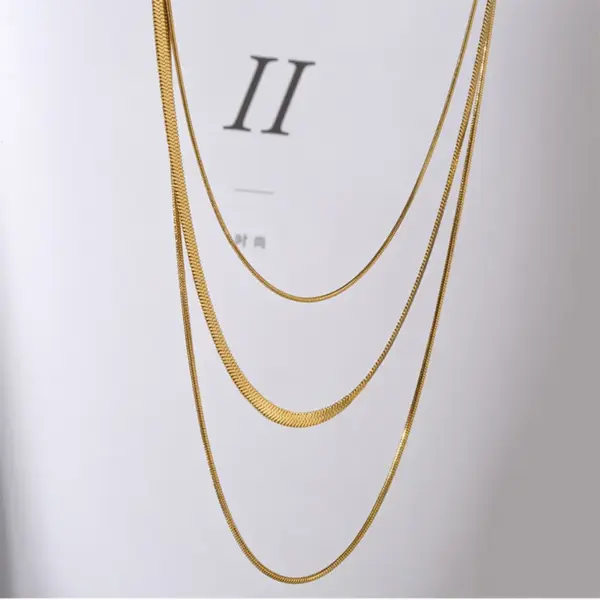 Wholesale PVD Coated 18K Gold Plated Geometric 304 Stainless Steel Fashion Waterproof Non Tarnish 304 Stainless Steel Necklace