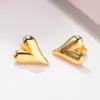 Wholesale PVD Coated Gold Plated Heart Shape 201 Stainless Steel Casual Simple Style Waterproof Non Tarnish 304 Stainless Steel Ear Studs
