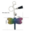 Wholesale 4pcs cute creative dragonfly pendant rhinestone keychain