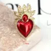 Wholesale Copper Inlay Heart Shape Wings Zircon Open Rings