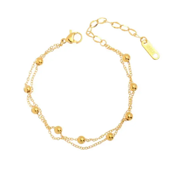 Wholesale PVD Coated Real Gold Plated 18K Gold Solid Color 304 Stainless Steel Sweet Waterproof Non Tarnish Bracelets Necklace