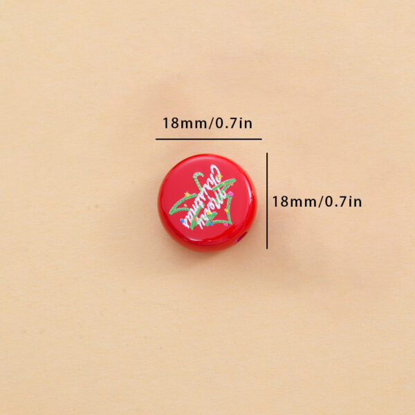 Wholesale 10pcs Christmas Series Printed Acrylic Disc Beads