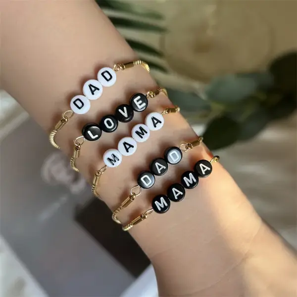 Elegant Letter Stainless Steel Bracelets In Bulk