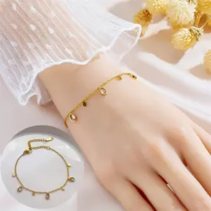 【5393】Drop-Shaped Diamond Bracelet