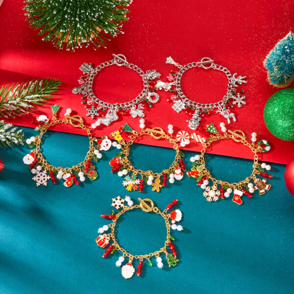 Wholesale Christmas snowman, reindeer, snowflake, gingerbread man, cane bracelet