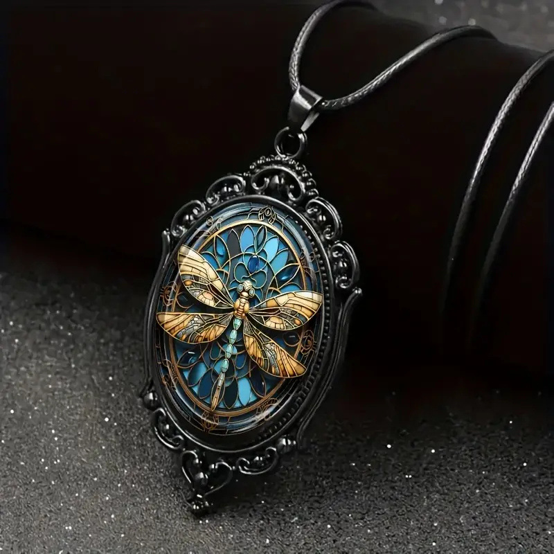 Wholesale 1 stylish and elegant agoy black frame glass necklace with romantic gift jewelry men's jewelry