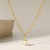 Wholesale 304 Stainless Steel Plated With 18K Real Gold Vacuum Electroplating (In Furnace) Gold Women's Suitable Geometric Zircon Necklace