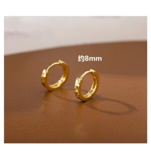 Diamond earrings-gold color-8mm