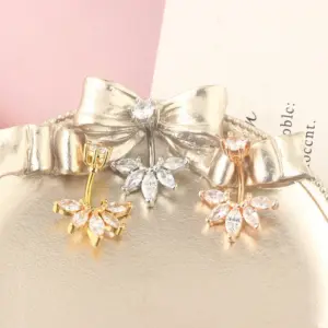 Wholesale Fashion Flower Stainless Steel Plating Belly Ring 1 Piece