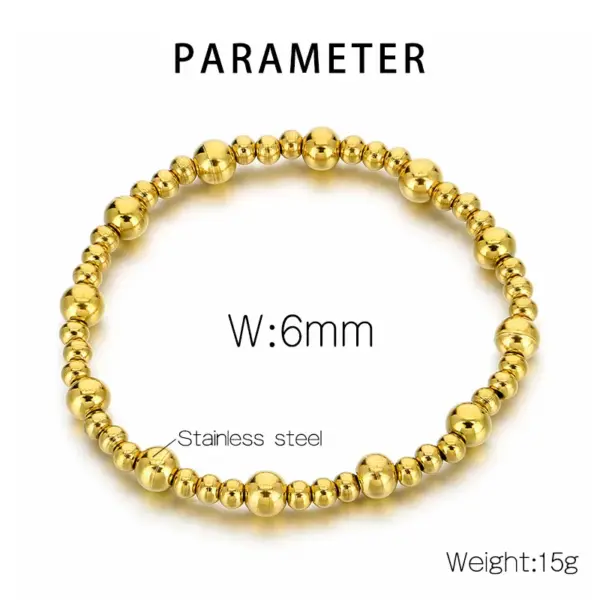 Wholesale PVD Coated 18K Gold Plated Round 304 Stainless Steel Simple Style Waterproof Non Tarnish 304 Stainless Steel Bracelets