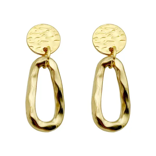 PVD Coated Real Gold Plated 14K Gold Round Water Droplets 304 Stainless Steel Simple Style Commute Waterproof Non Tarnish Drop Earrings