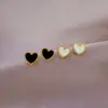 Wholesale PVD Coated Real Gold Plated Heart Shape Titanium Steel Modern Style Simple Style Waterproof Non Tarnish Ear Studs