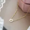 18K Gold Plated Daisy Stainless Steel Sweet Simple Style 304 Stainless Steel