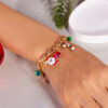 Wholesale Christmas element bracelet Santa Claus bell wreath pull-out bracelet