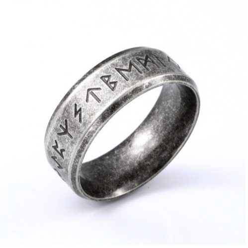 Wholesale temu hot cross-border new vintage viking totem nordic men's personality rune fashion jewelry alloy ring