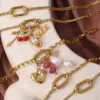 Wholesale Ins Style Bracelet High-Grade Necklace Cute Fashion Jewelry Oval Heavy Industry Clavicle Chain Woven Chain