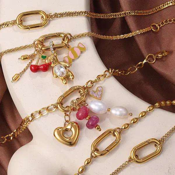 Wholesale Ins Style Bracelet High-Grade Necklace Cute Fashion Jewelry Oval Heavy Industry Clavicle Chain Woven Chain