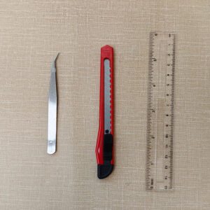 art knife tweezers ruler