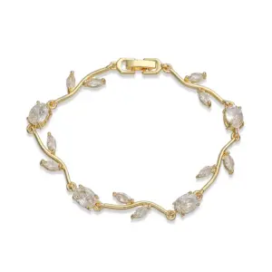 Golden White Diamond Tulip Bracelet