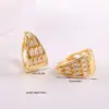 1 Pair Elegant Simple Style U Shape Leaves Inlay Copper Zircon 18K Gold Plated Earrings