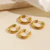 Wholesale 1 Pair Simple Style Circle Plating 304 Stainless Steel Stainless Steel Earrings