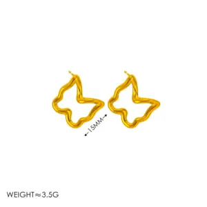 Golden Butterfly Studs