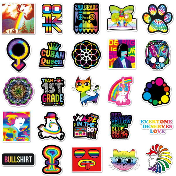 Wholesale 51 colorful personalized diy cartoon graffiti cross-border laptop scooter luggage decoration stickers