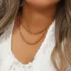 Wholesale PVD Coated Real Gold Plated 18K Gold Geometric 304 Stainless Steel Retro Waterproof Non Tarnish 304 Stainless Steel Necklace