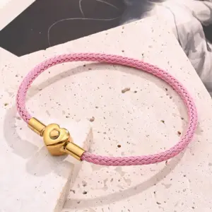 Dark Pink Wire Rope Love Snap Carrying Strap (Gold) / Wire Diameter:3mm (Length:175~185mm) / 1 Strand/Package
