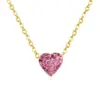 Wholesale Simple Style Heart Shape Stainless Steel Plating Zircon Pendant Necklace