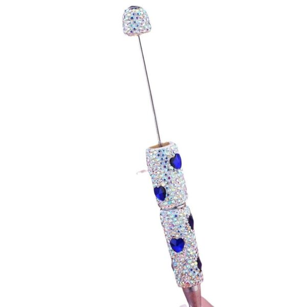 oly-e135c690f82599d6a8b6643e3b7aa0b7 Wholesale Cross-border Live Hot Valentine's Day Colorful Love Zircon Full Diamond Pen Ceramic Mud Beaded Pen DIY Beaded Ballint Pen