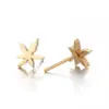 Wholesale Ion Plating (IP) 18K Gold Real Gold Plated Maple Leaf Flower Stainless Steel Fashion Waterproof Non Tarnish Ear Studs