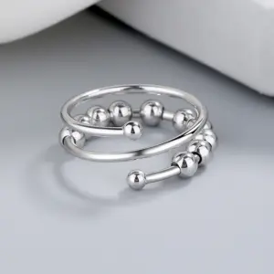 Ten beads 3 rings straight beads / Adjustable opening
