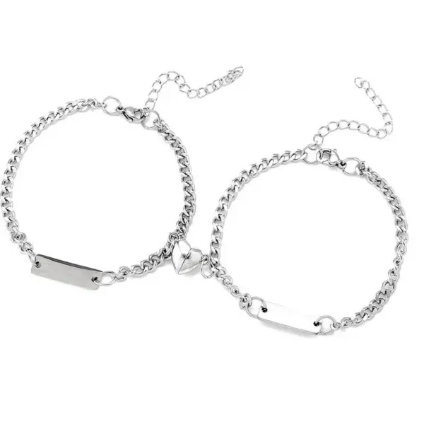 Wholesale Basic Customization Laser Engraving Titanium Steel Cuban Link Chain Curb Chain Bracelets In Bulk