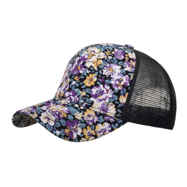Wholesale Korean Style Flower Net Cap Baseball Cap Spring and Summer Outdoor Sun Hat Casual Trendy Cap Flower Cap B1088