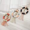 Wholesale Silicone Beaded Tassel Charm Keychain