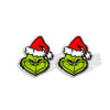 oly-e141b410f0a67f83173f0403642872ee Wholesale Cross-border European and American Christmas earrings, girls' Christmas gifts, acrylic flat creative funny green monster earrings