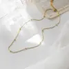 Wholesale 304 Stainless Steel Solid Color PVD Coated 18K Gold Plated Real Gold Plated IG Style Simple Style Waterproof Non Tarnish Plating Gold Necklace