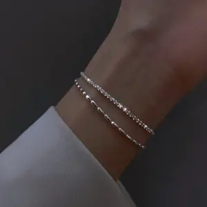 Rice Grain Double-Layer Bracelet / Silver