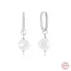 Wholesale 1 Pair 925 Sterling Silver Artificial Pearls Rhinestones Geometric Drop Earrings