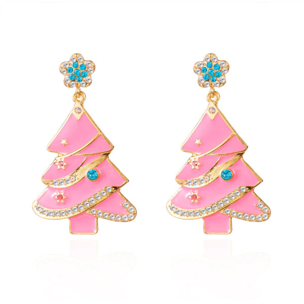 oly-e14e82bb1395d8c10d57622738c897d1 Wholesale Sweet-style rhinestone Christmas tree earrings