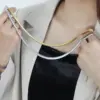 Wholesale PVD Coated 18K Gold Real Gold Plated Solid Color 667 Stainless Steel Simple Style Waterproof Non Tarnish 667 Stainless Steel Necklace