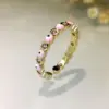 Wholesale Electroplating Golden Plated Eye Copper Fashion Enamel Rings
