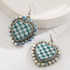 oly-e157cdec9e7e4ce9dd1004b3bd5fffe3 Wholesale Rhinestone-encrusted checkered heart earrings, extravagant niche earrings