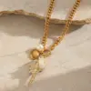 Wholesale Ion Plating (IP) 18K Gold Plated Scallop Conch Shell 304 Stainless Steel Casual Beach Spring Ring Trigger Clasp Closure Multi Charms Necklace