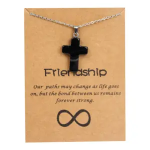 Natural Black Agate Gold Card