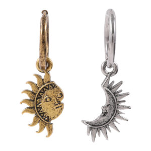 A pack of sun and moon asymmetric earrings