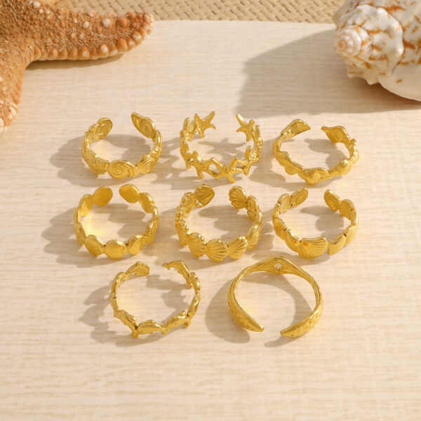 Wholesale Summer ocean wind design spliced starfish ring