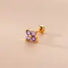 Wholesale 1 Piece Copper Zircon Ear Cartilage Rings & Studs Cross Flower Waterproof Non Tarnish Surgical Steel